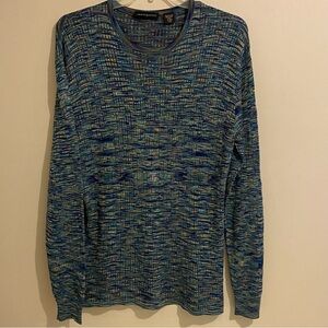 Jhane Barnes Sweater 100% Silk Men’s Multicolor Pullover Stretch